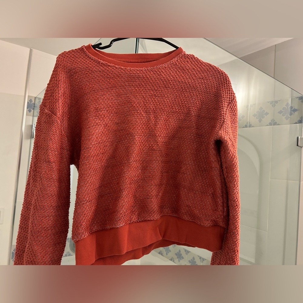 Marine Layer Red Knit Crop Sweater